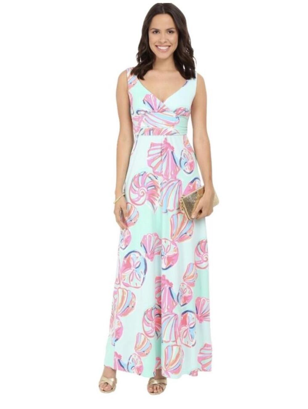 Lilly Pulitzer Sloane Maxi Dress in Minty Fresh On the Rocks, Size XXS